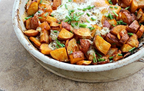 Smoked Paprika Potato and Egg Bake. A hearty one-dish meal for breakfast or dinner.