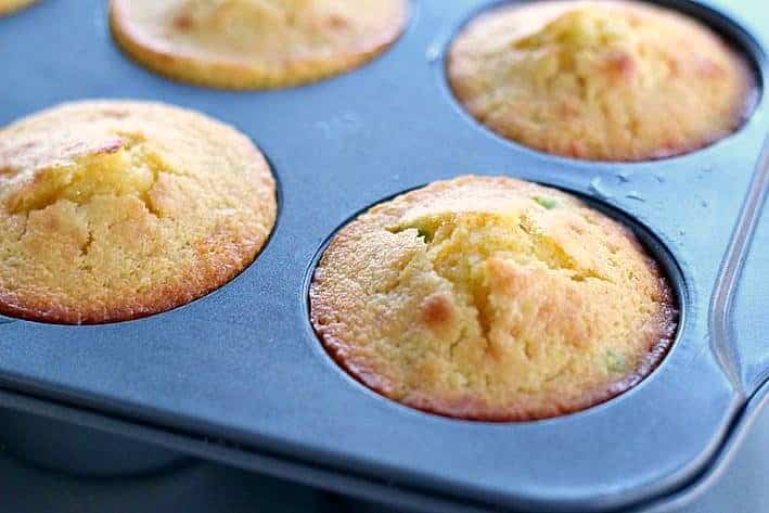 cornbread muffins in muffin tin