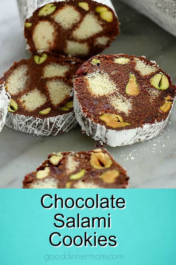 chocolate salami cookies Pinterest pin