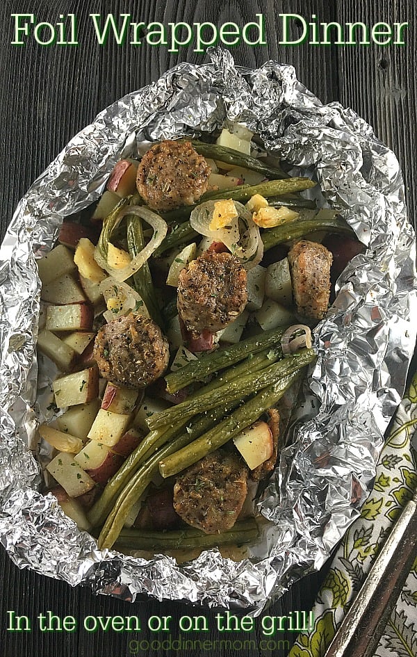 Foil wrapped dinner can be made in your oven, outside on the grill, or directly over coals. The flavors come together perfectly and cleanup is a breeze.