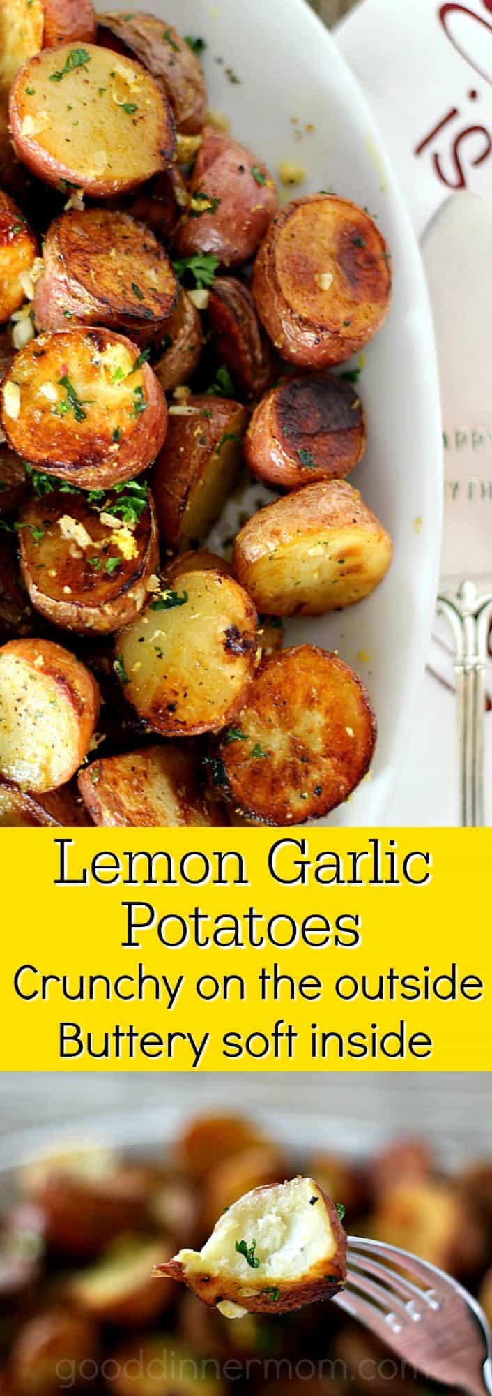 Lemon Garlic Potatoes pinterst pin
