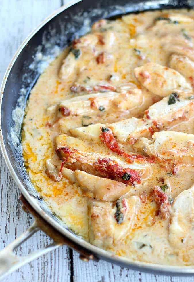 Chicken with Tomato and Basil Cream Sauce