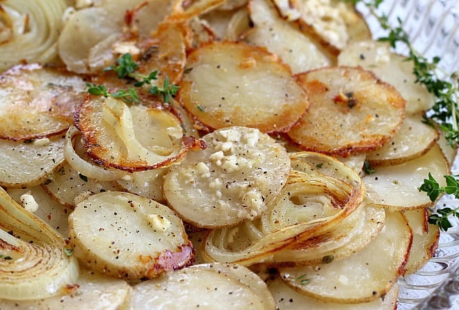 Upside Down Potato and Onion Tart