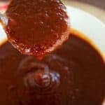 barbecue sauce on a ladle