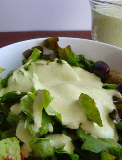 Green Goddess Salad Dressing on salad