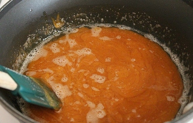 caramel sauce in a pan