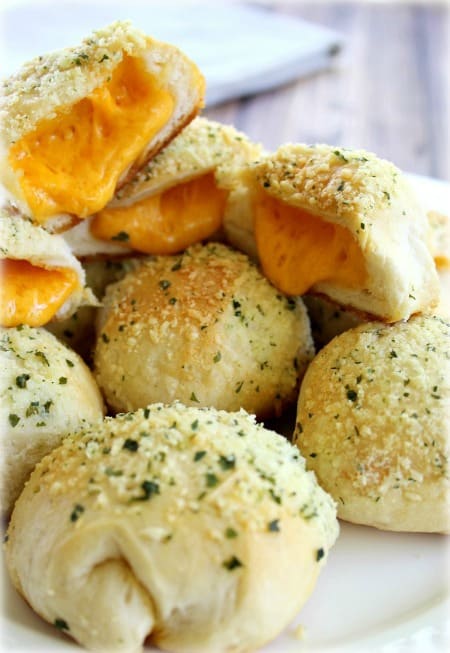 Cheese Bombs! These disappear in seconds. Serve with Sriracha-mayonnaise or other favorite dipping sauce. 