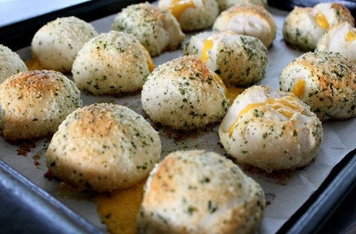 Cheese Bombs on a baking pan