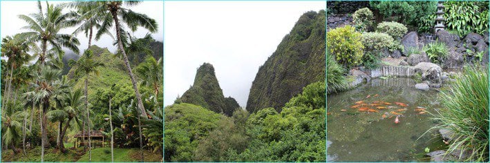 picture collage of Lao Valley Maui