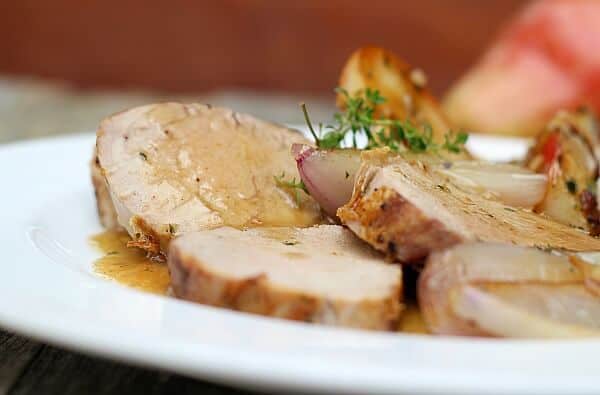 Pork Tenderloin with Pears and Shallots is THE most tender pork roast. Roast in a high heat oven quickly or slow roast in a low oven for even more flavor.