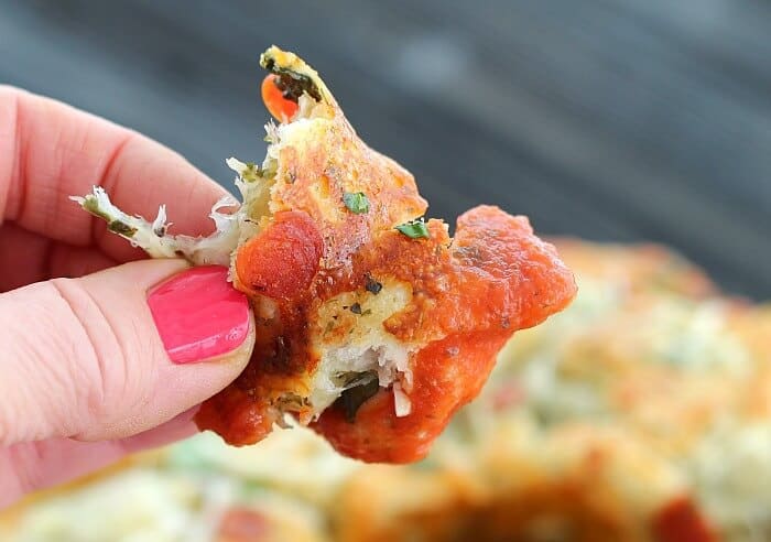 Close up of one piece of Pizza Bread