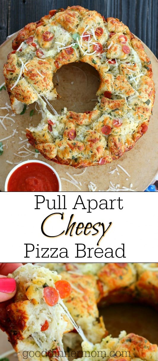 Pull Apart Cheesy Pizza Bread Pinterest pin