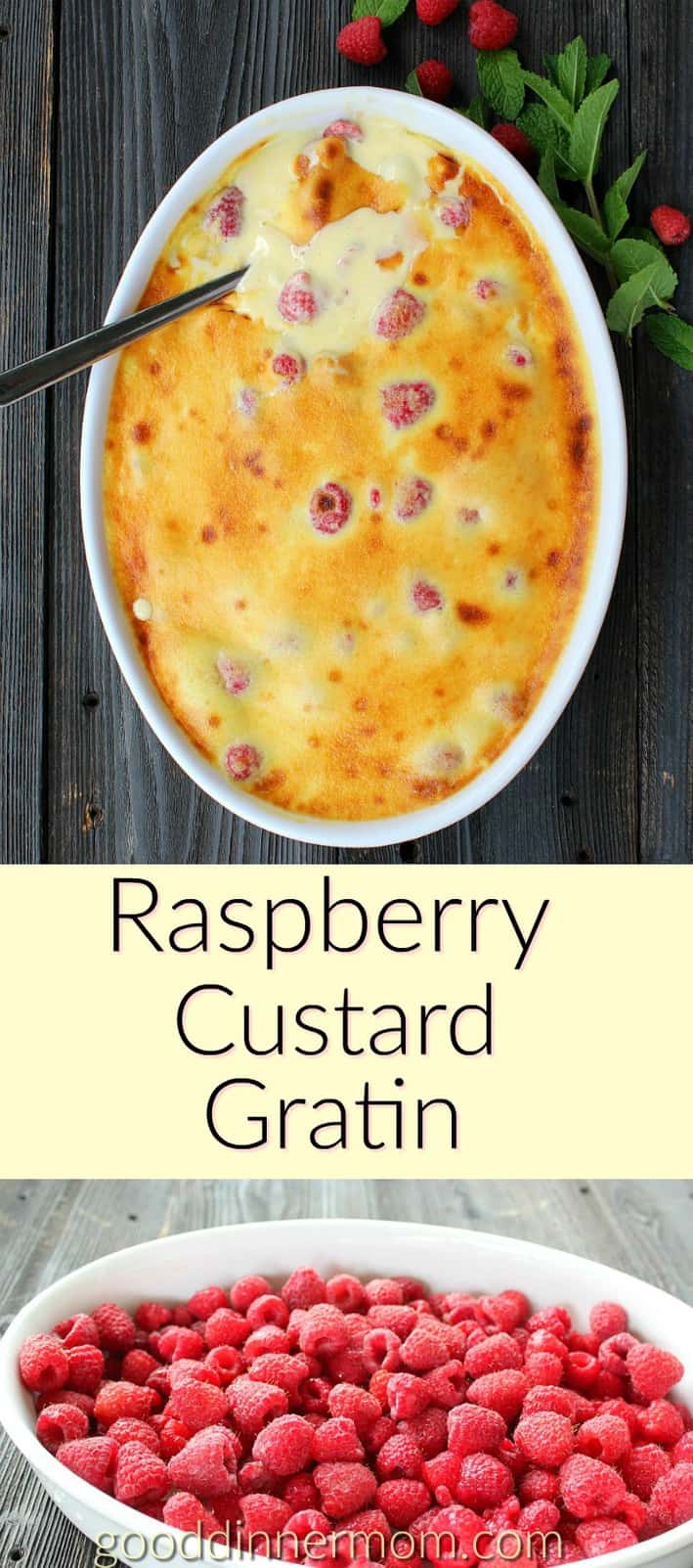 Raspberry Custard Gratin is simple to make, with homemade Bavarian custard mixed with whipped cream, spread over the raspberries and toasted to perfection.
