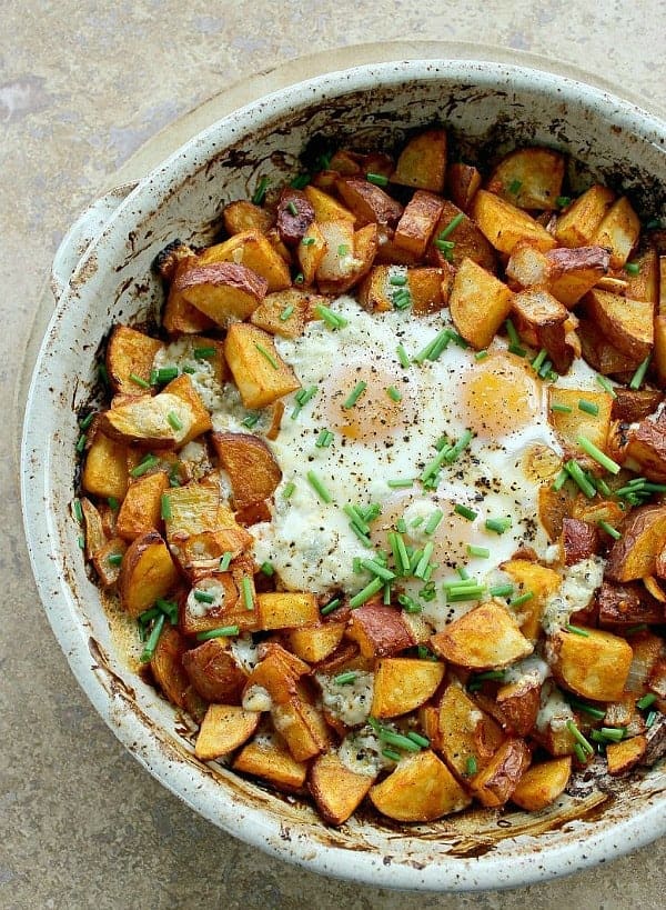 Smoked Paprika Potato and Egg Bake. A hearty one-dish meal for breakfast or dinner.