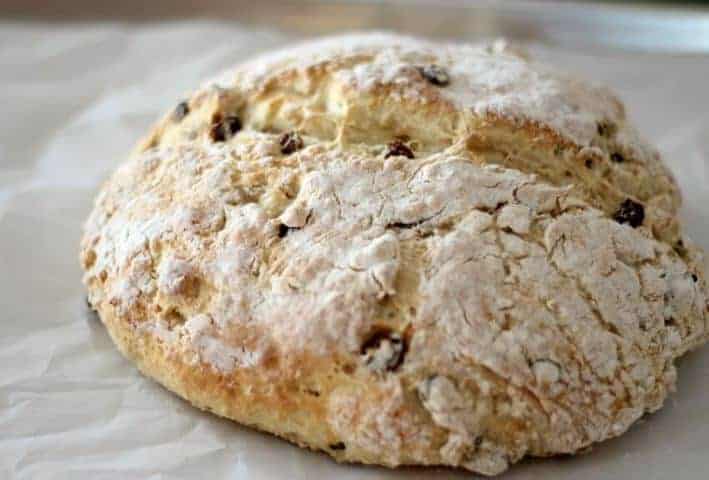 baked irish soda bread on parchment